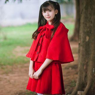 3/4-sleeve Cape / A-line Skirt