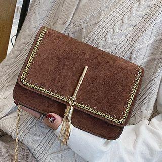 Tasseled Flap Crossbody Bag