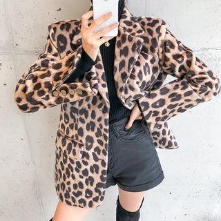 Leopard Faux Calf-hair Blazer