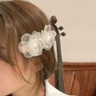 Flower Mesh Hair Clip 1 Pc - Flower Mesh Hair Clip - White - One Size