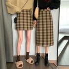 Plaid Midi Skirt / Plaid Mini Skirt