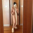 Long Knit Coat / Sleeveless Midi Dress