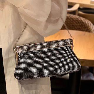 Rhinestone Crossbody Pouch As Shown In Figure - One Size