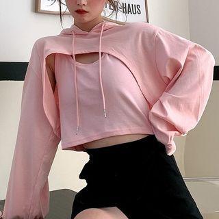 Set: Cropped Hoodie + Crop Tank Top
