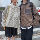 Couple Matching Pocketed Striped Hoodie