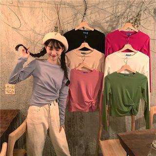 Knot Long-sleeve Slim-fit T-shirt