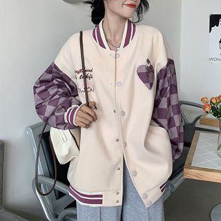 Chessboard Panel Baseball Jacket