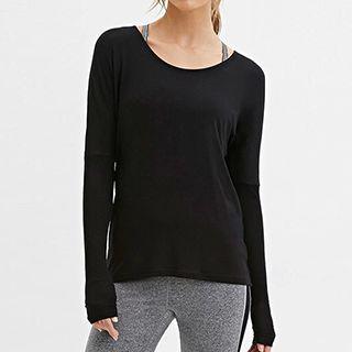 Long-sleeve Open Back T-shirt