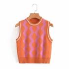 Round Neck Cropped Sweater Vest
