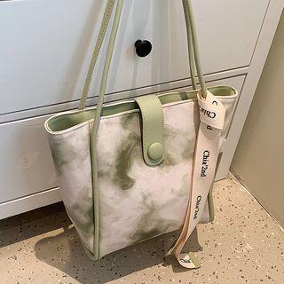 Tie-dyed Faux Leather Tote Bag