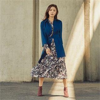 Slit-side Long Shirt With Belt