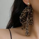 Leopard Print Ribbon Drop Earring