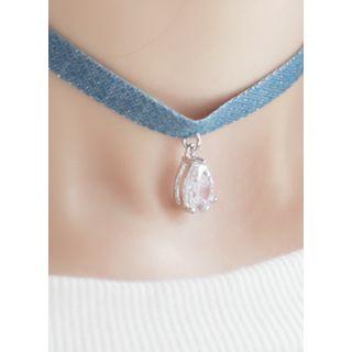 Rhinestone Denim Choker