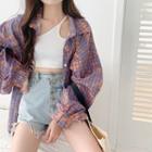 Long-sleeve Tie-dyed Loose-fit Shirt