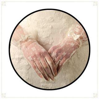 Lace Gloves Off-white - One Size