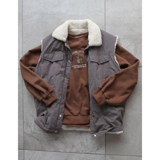 Reversible Sherpa-fleece Boxy Vest