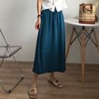 High Waist Plain A-line Chiffon Skirt
