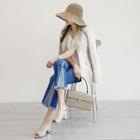 Single-breasted Linen Check Blazer