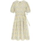Short-sleeve Floral Print A-line Dress Floral - Yellow - One Size