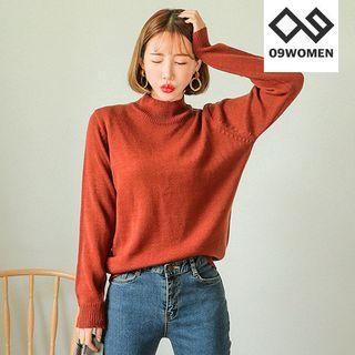 Plus Size Mock-neck Knit Top