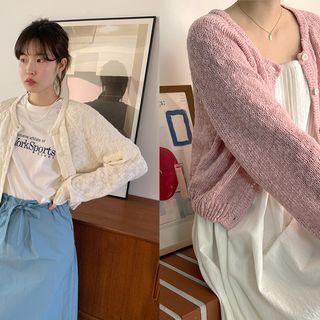 Raglan-sleeve Crop Cardigan