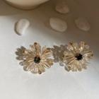 Faux Crystal Flower Earring 1 Pair - Silver Needle - One Size