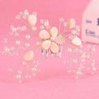Bridal Flower Hair Comb Pink - One Size