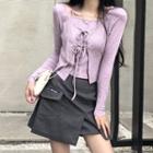 Tie-strap Cardigan / Camisole Top / Cargo Mini A-line Skort / Set