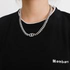Couple Matching Chunky Chain Choker Sliver - One Size