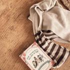 Wool Blend Striped Knit Shawl