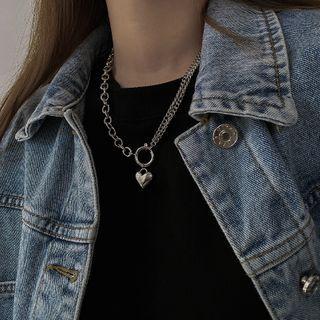 Heart Pendant Alloy Necklace