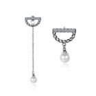 925 Sterling Silver Pearl Earrings Silver - One Size