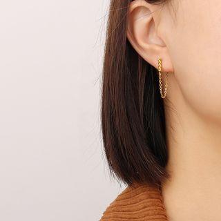 Chain Drop Earring 1 Pair - F566 - Gold - One Size