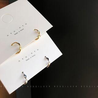 Twisted Hoop Sterling Silver Earring