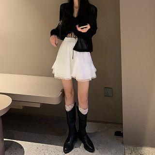 Set : Long-sleeved Shirt + Vest / Skirt