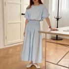 Puff-sleeve Top / Maxi Skirt