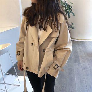 Double Breasted Trench Coat Almond - One Size