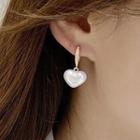 Faux Pearl Heart Dangle Earring 1 Pair - Heart - White - One Size
