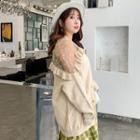 Lace-panel Loose-fit Cardigan