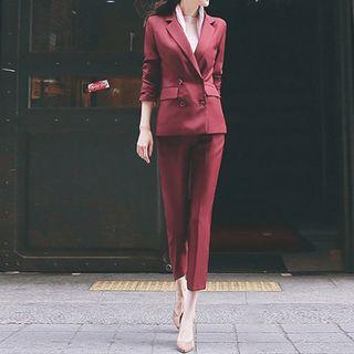Double-breasted Blazer + Slim-fit Pants