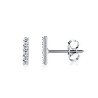Simple Fashion Letter I Cubic Zircon Stud Earrings Silver - One Size