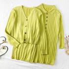Set: Knit Cardigan + Pencil Skirt / Polo Dress