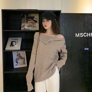 Button Turtle-neck Sweater