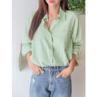 Pocket-front Dip-back Oversized Shirt