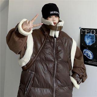 Padded Vest / Turtleneck Buckled Sweatshirt