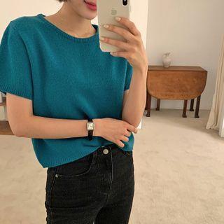 Short-sleeve Wool Sweater