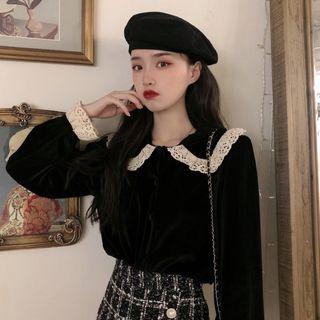 Velvet Blouse Black - One Size