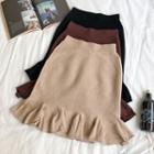 Ruffle Knit Fitted Skirt