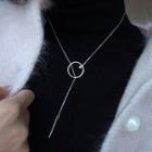 Hoop Necklace Platinum Plating - One Size