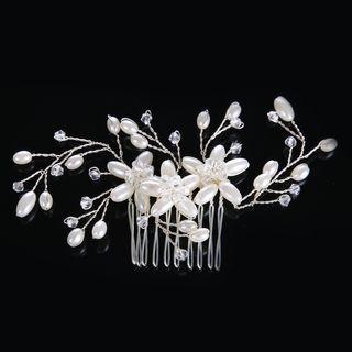 Bridal Faux Pearl Hair Fork White - One Size